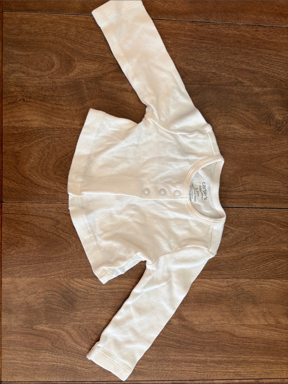 Carter's White Long-Sleeve Snap Front Baby Top